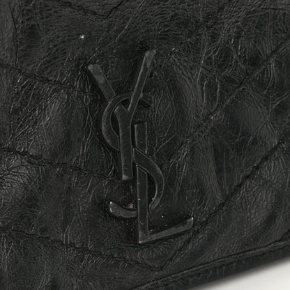 Saint Laurent Crinkled Calfskin Matelasse Monogram Niki Chain Wallet Black 9 of 9