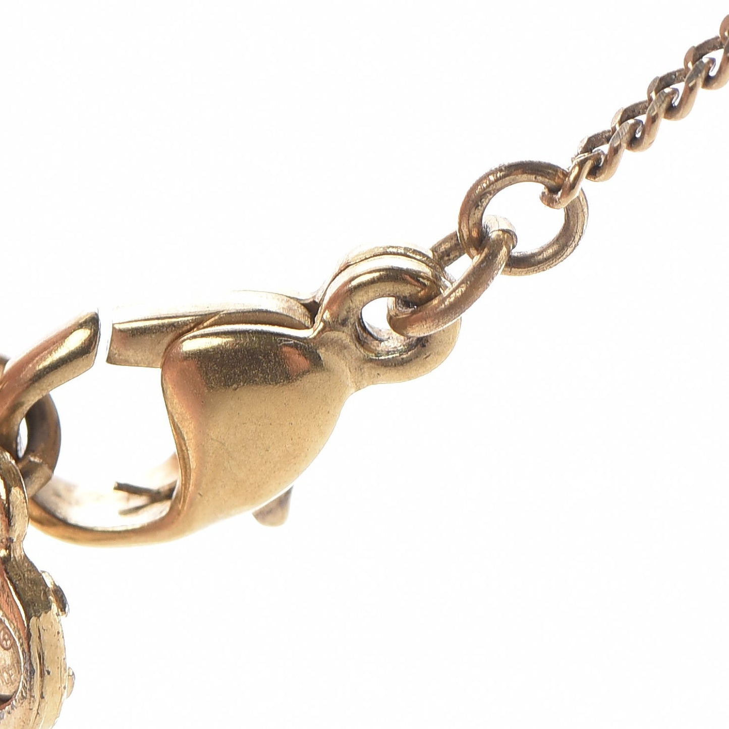 Gripoix Poured Glass Crystal CC Necklace Gold