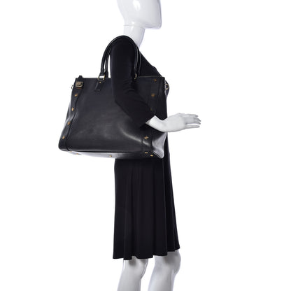 MCM Grained Calfskin Studded Tote Black 4 of 16