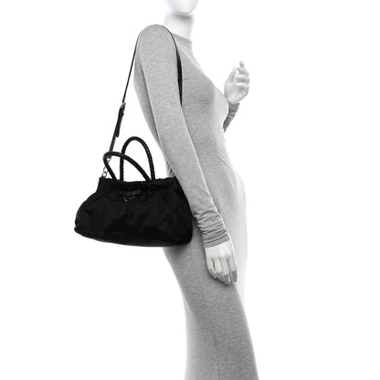 Prada Tessuto Nylon Bow Shoulder Bag Black 2 of 9