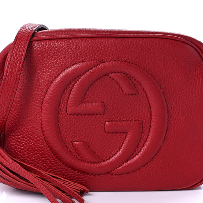 Gucci Pebbled Calfskin Small Soho Disco Bag Tabasco Red 9 of 10