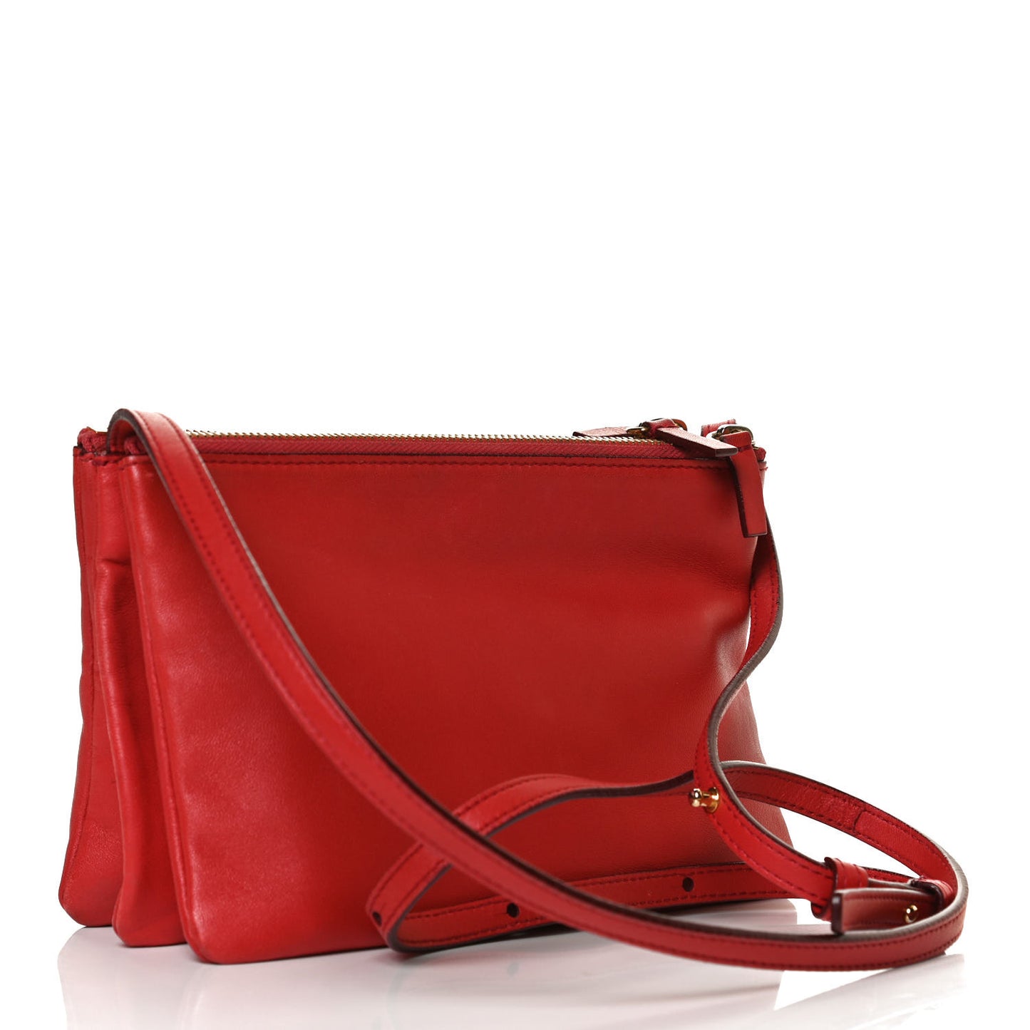 Lambskin Large Trio Crossbody Bag Red