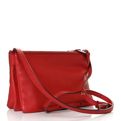Celine Lambskin Large Trio Crossbody Bag Red 2 of 13