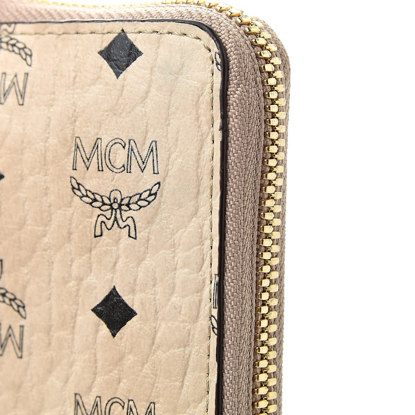 Visetos Large Zip Around Wallet Beige