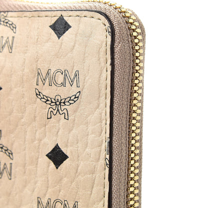 MCM Visetos Large Zip Around Wallet Beige 8 of 9