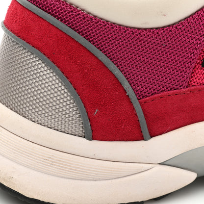 Chanel Mesh Suede Calfskin Grained Calfskin Womens CC Sneakers 37.5 Dark Pink Silver 14 of 19