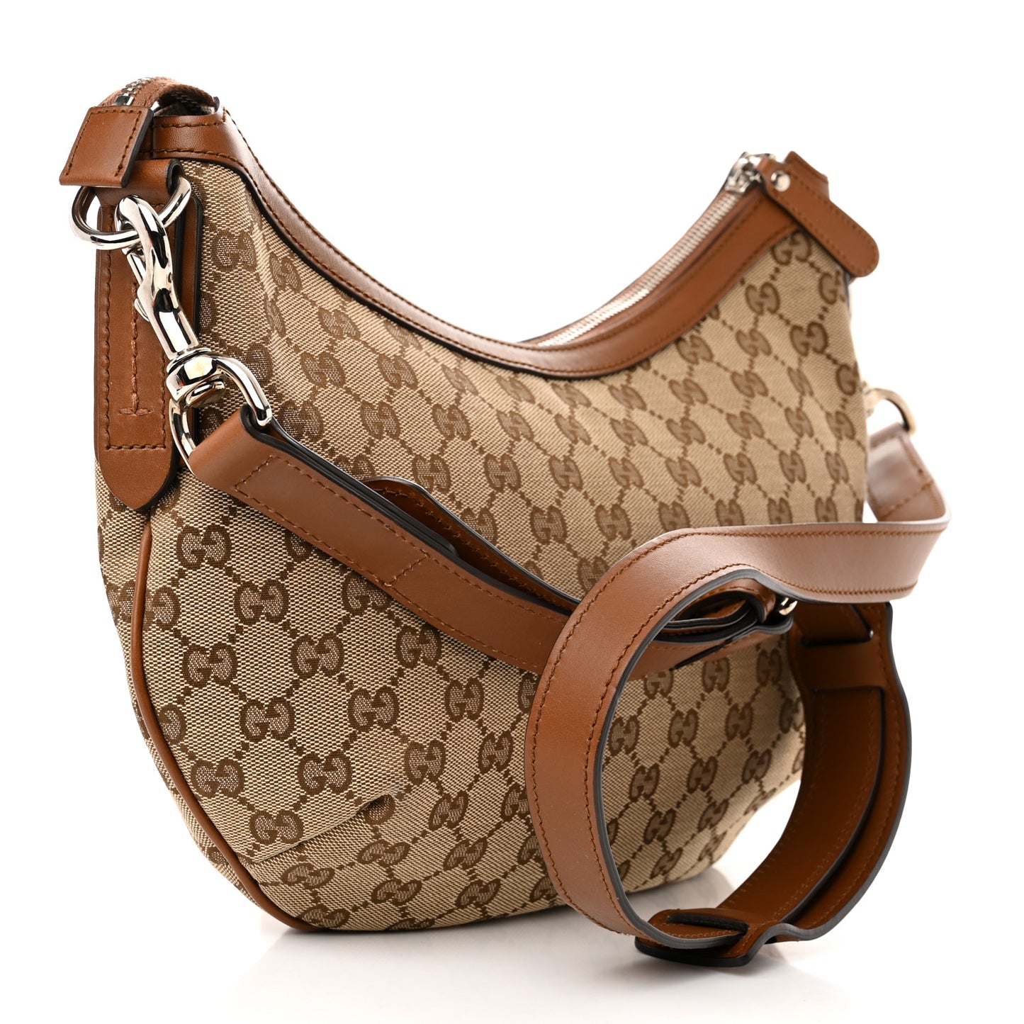 Monogram Medium Half Moon Hobo Brown