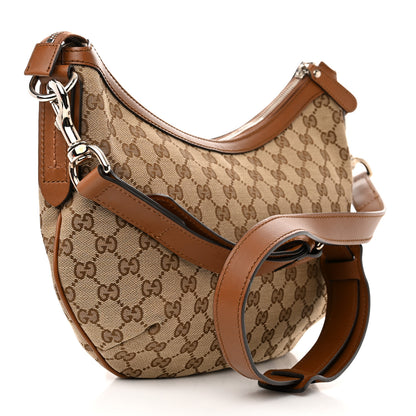 Gucci Monogram Medium Half Moon Hobo Brown 3 of 11
