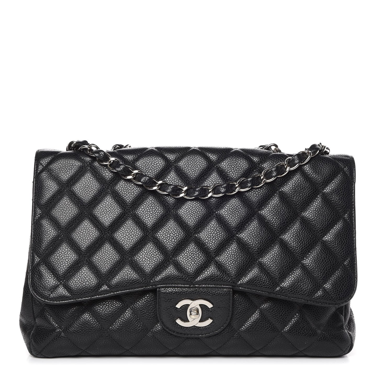 Caviar Quilted Jumbo Single Flap Black
