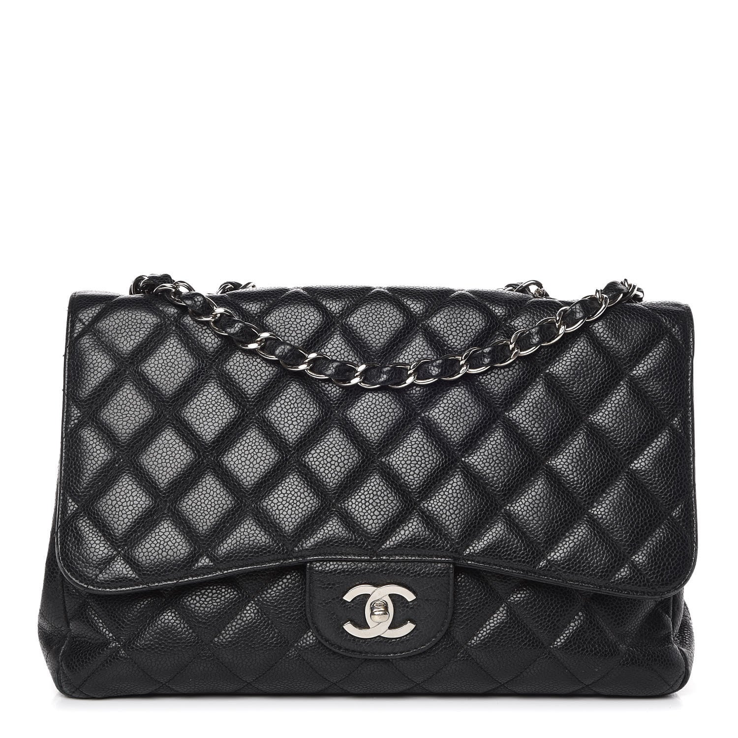 Chanel Caviar Quilted Jumbo Single Flap Black 1 of 15