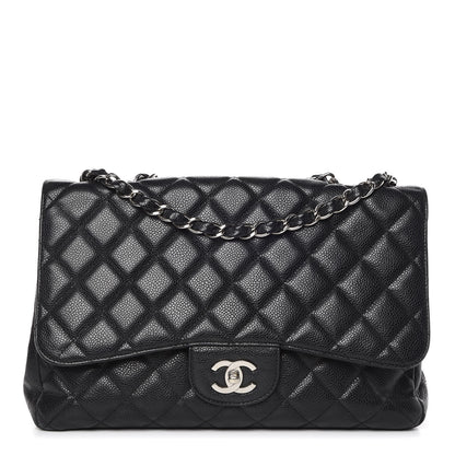 Chanel Caviar Quilted Jumbo Single Flap Black 1 of 15
