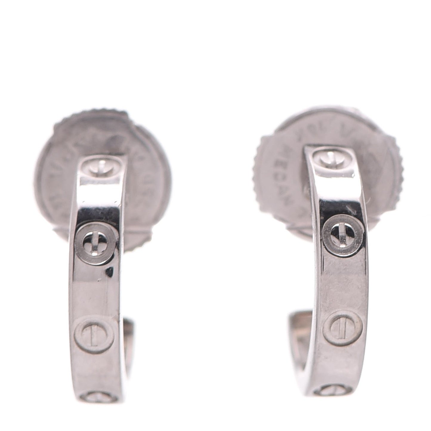 18K White Gold Small LOVE Hoop Earrings