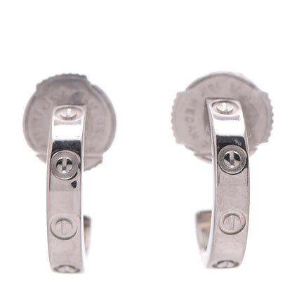 Cartier 18K White Gold Small LOVE Hoop Earrings 1 of 10
