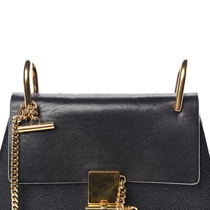 Chloe Grained Calfskin Lambskin Mini Drew Shoulder Bag Black 7 of 10