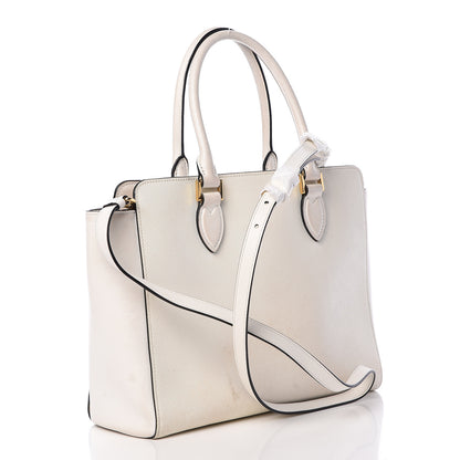 Prada Saffiano Soft Calfskin Zippered Tote White 3 of 21