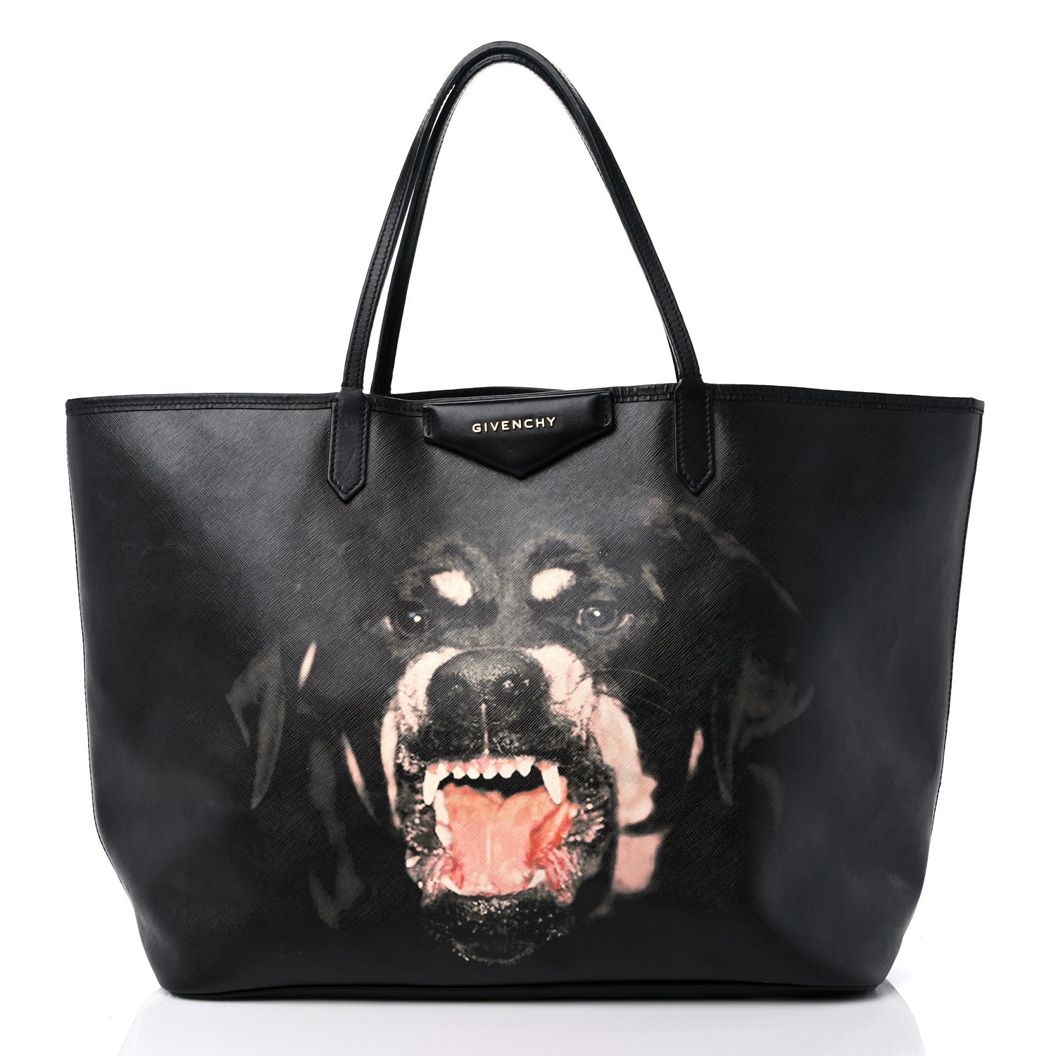 Givenchy Textured Coated Canvas Rottweiler Print Large Antigona Tote Black 3 of 16
