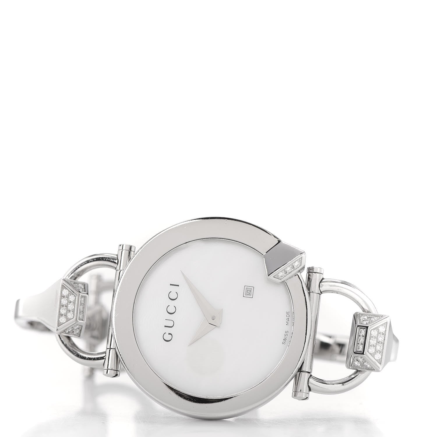 Gucci Stainless Steel Diamond Mother of Pearl 35mm Chiodo Quartz Watch 3 of 6