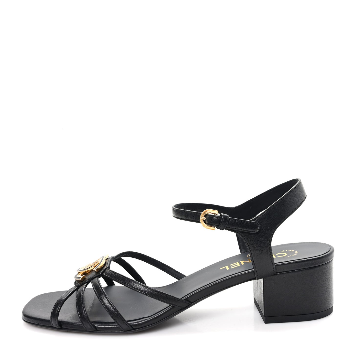 Lambskin Crystal CC Sandals 40 Black