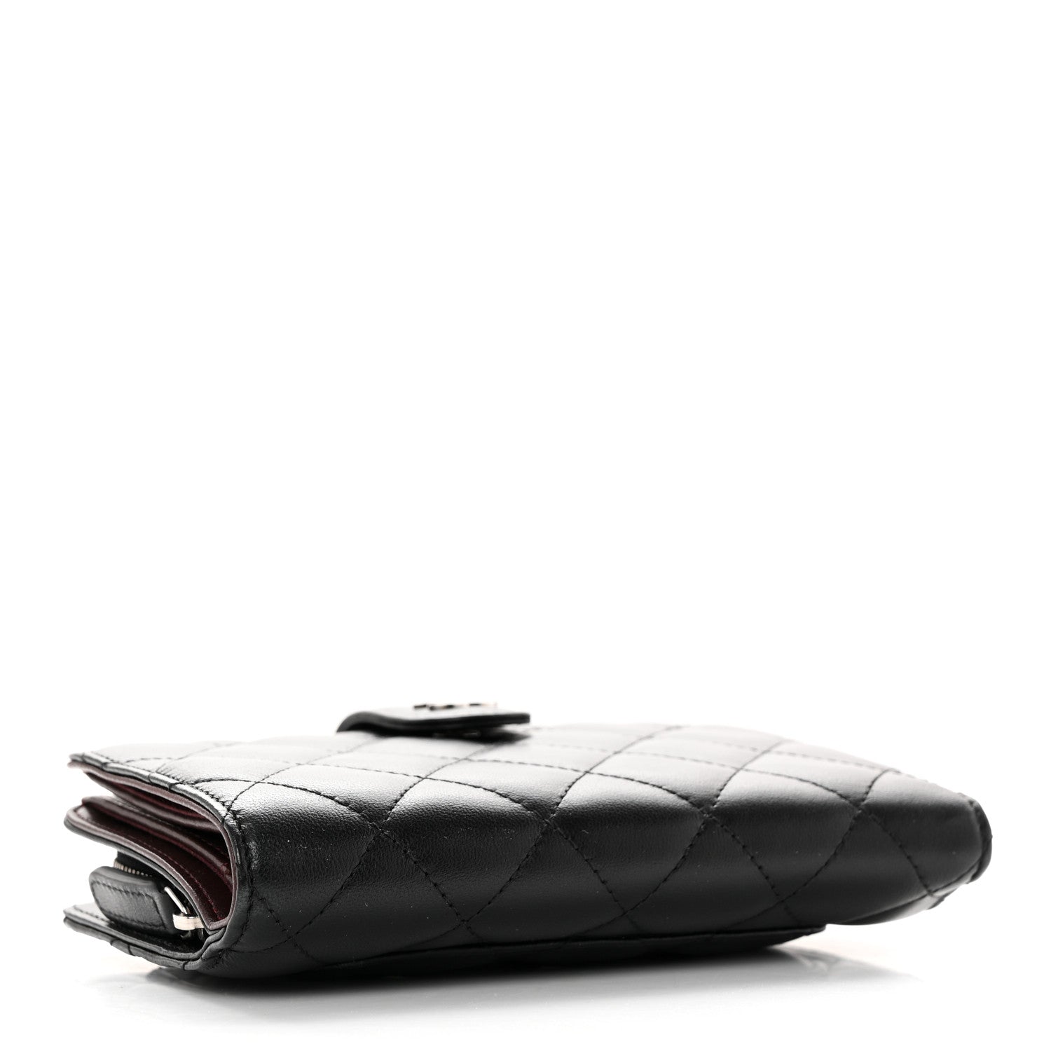 Chanel Lambskin Quilted Zipped Pocket Wallet Black 4 of 15