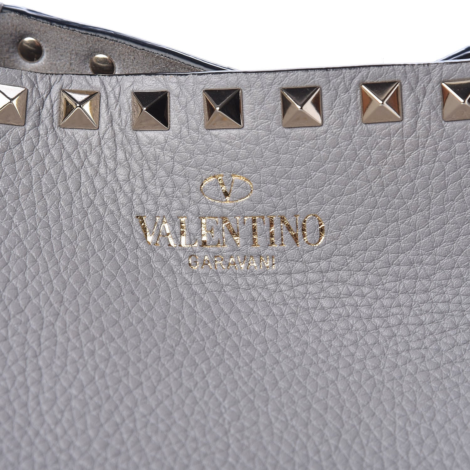Valentino Garavani Grained Calfskin Rockstud Shoulder Tote Perla 7 of 20