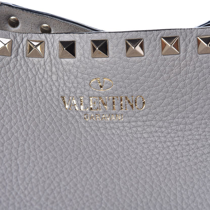Valentino Garavani Grained Calfskin Rockstud Shoulder Tote Perla 7 of 20
