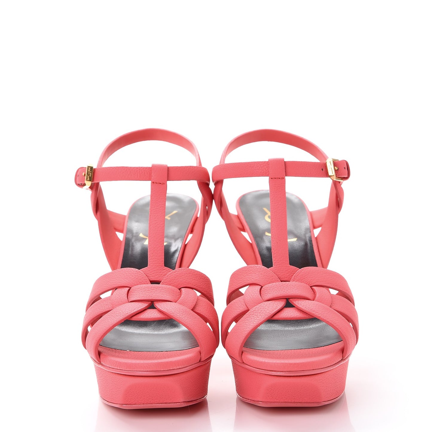 Grained Calfskin Tribute 75 Platform Sandals 37 Rose Clair