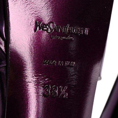 Saint Laurent Patent Tribute 105 Platform Sandals 38.5 Metallic Purple 7 of 8