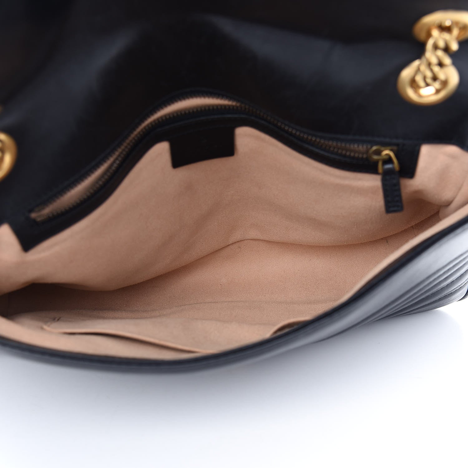 Gucci Calfskin Matelasse Medium GG Marmont Shoulder Bag Black 5 of 13