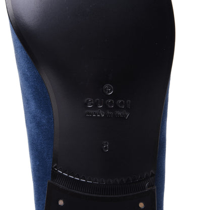 Gucci X MLB Velvet NY Yankees Embroidered Mens Loafers 8 Zaffre Black 8 of 10