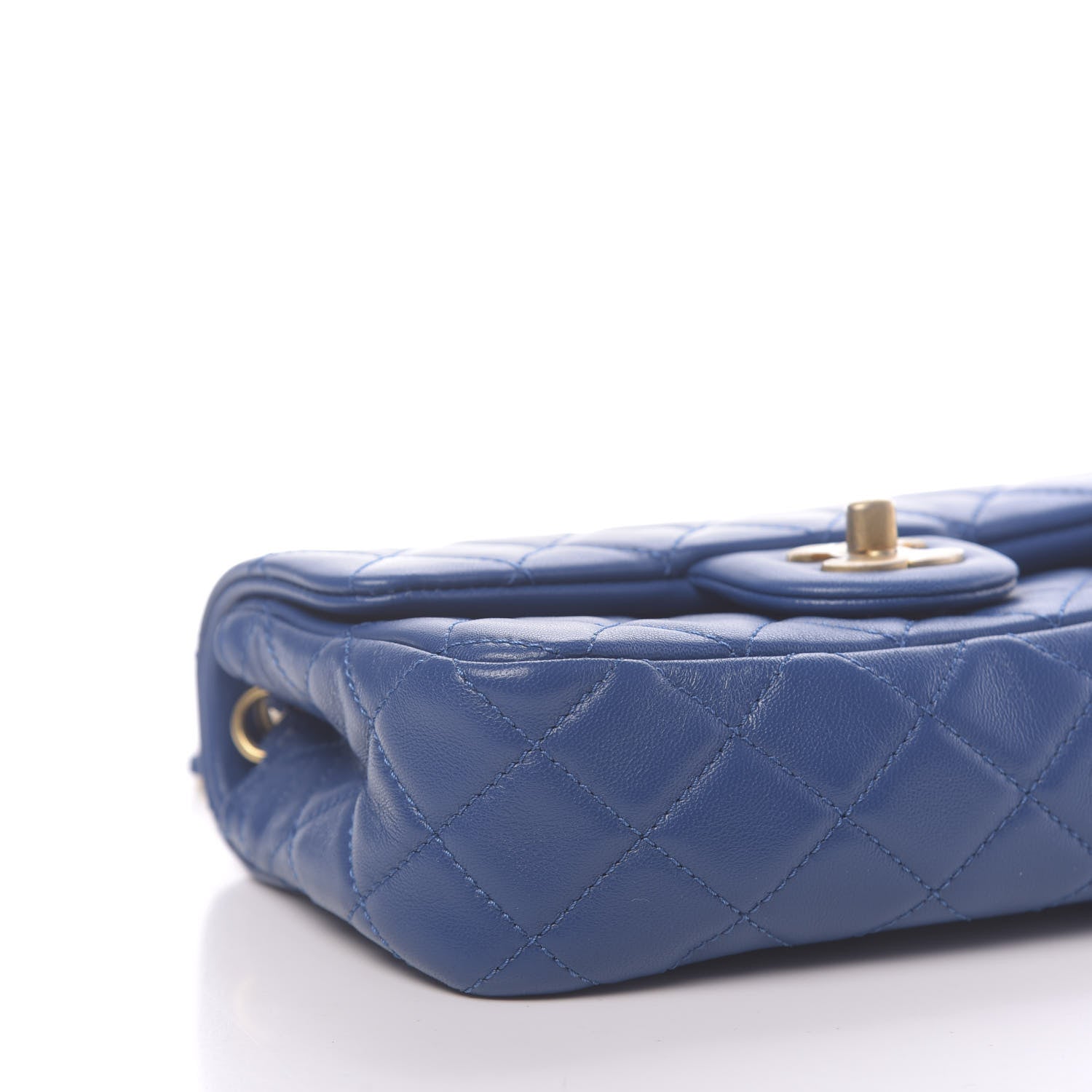Chanel Lambskin Quilted Mini Rectangular Pearl Crush Flap Blue 8 of 11