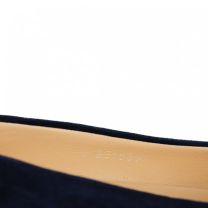 Chanel Suede Goatskin Cap Toe Low Heel Pumps 36 Navy 8 of 9