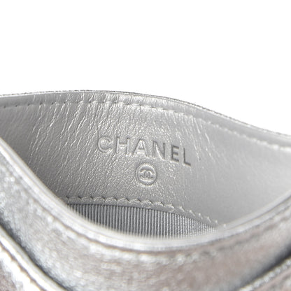 Chanel Metallic Lambskin Quilted Card Holder Silver 6 of 9