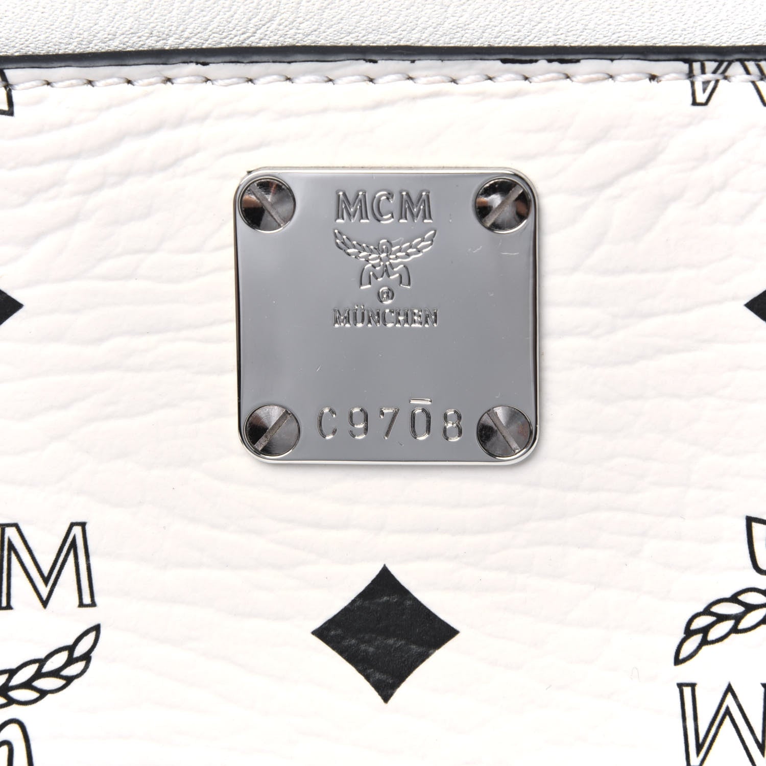 MCM Visetos Shopper Tote White 6 of 18