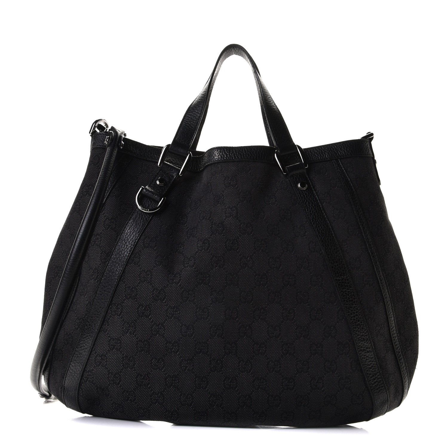 Gucci Monogram Medium Abbey Convertible Tote Black 1 of 11