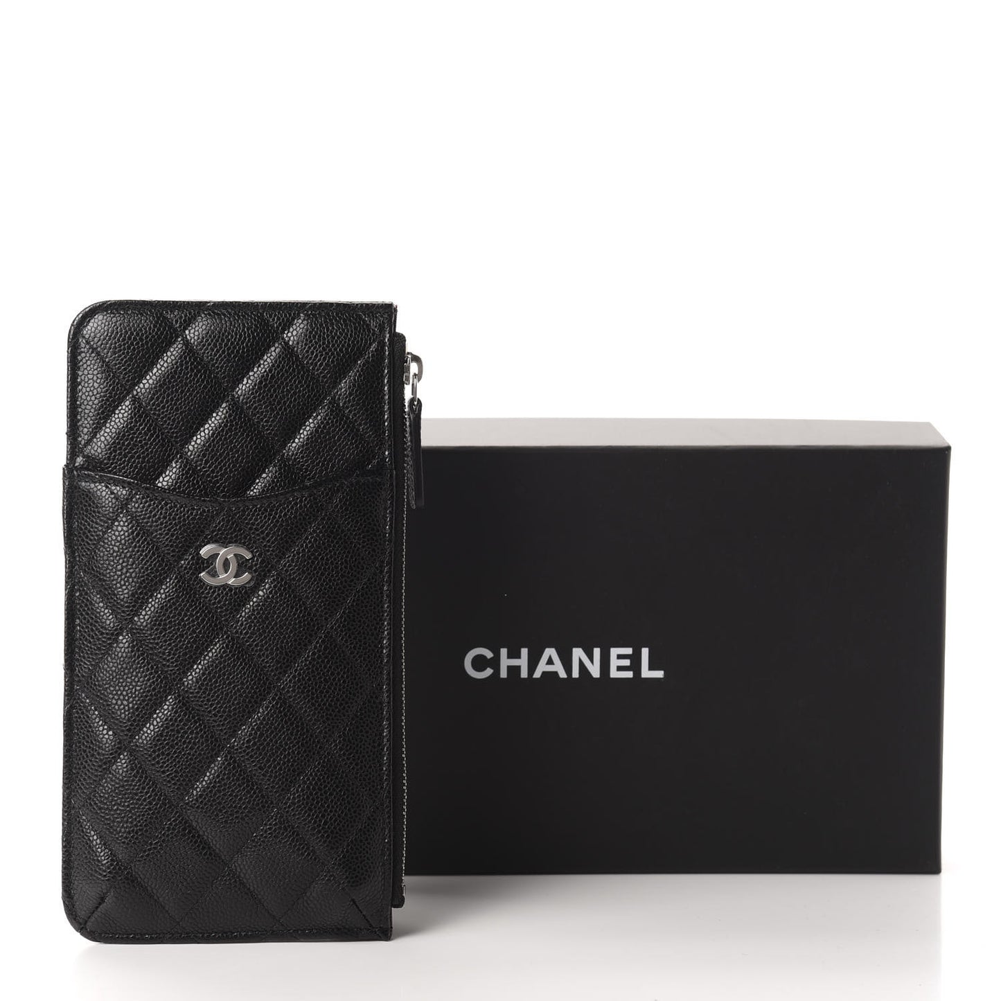 Caviar Quilted Classic iPhone Pouch Black