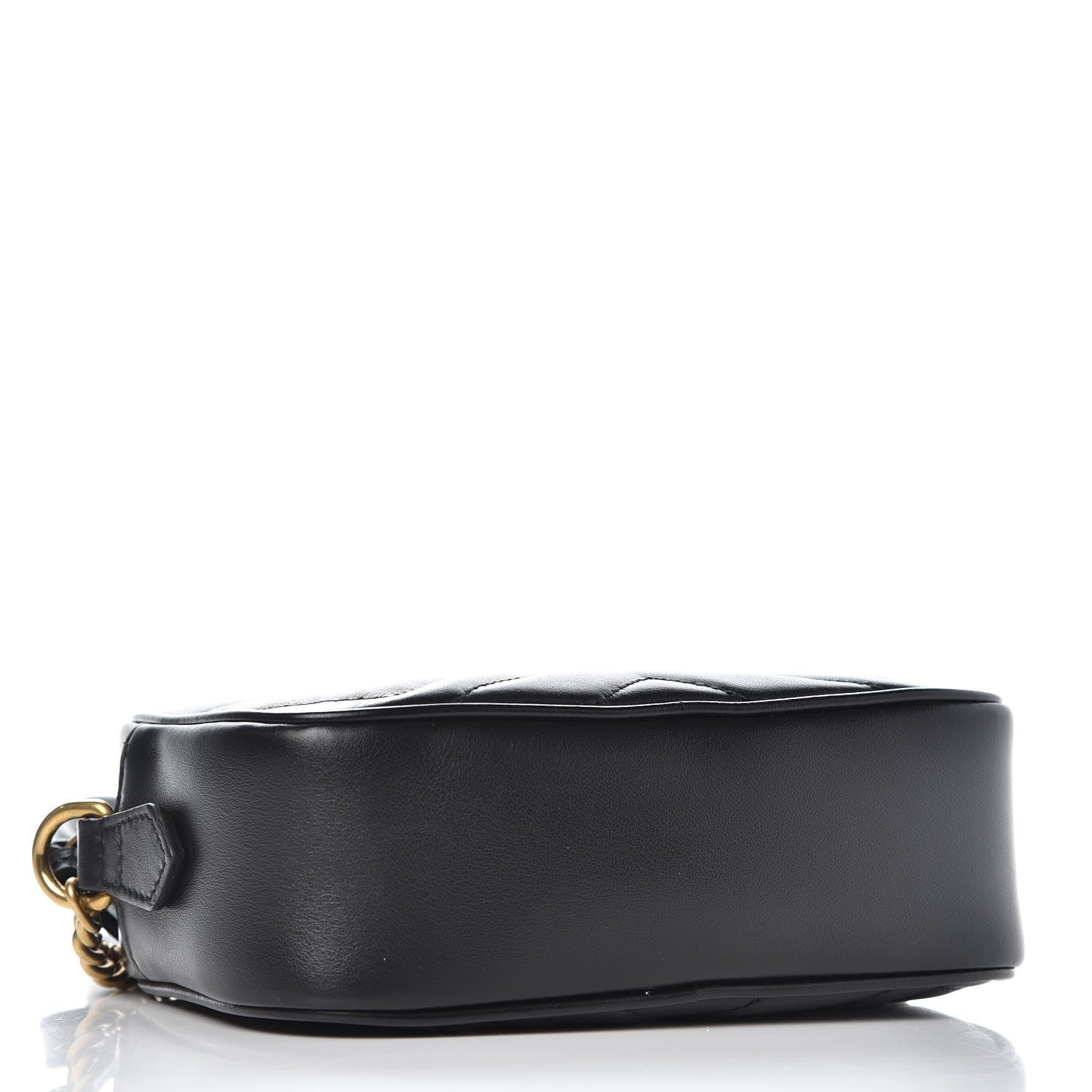 Gucci Calfskin Matelasse Mini GG Marmont Chain Shoulder Bag Black 4 of 8