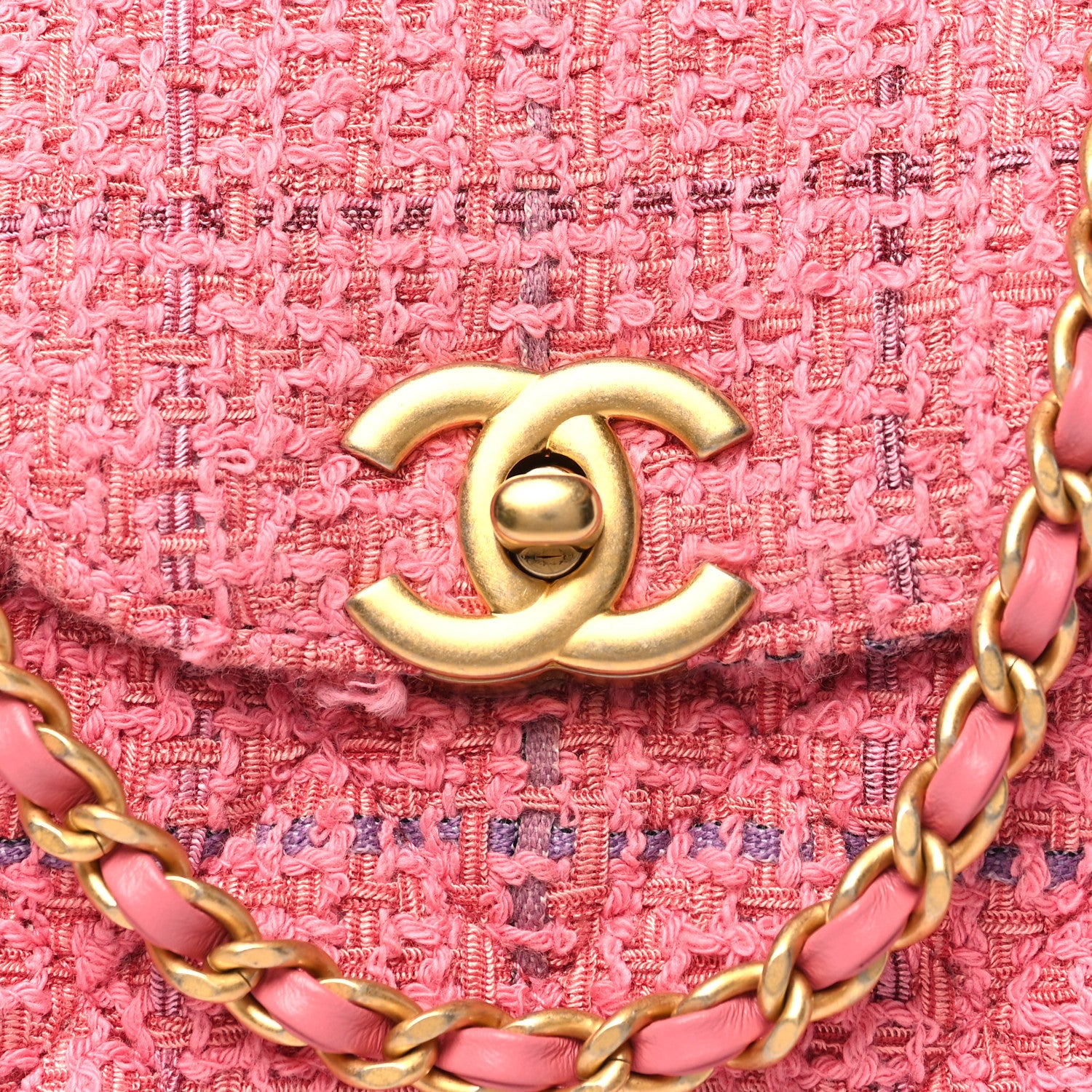 Chanel Tweed Quilted Nano Kelly Shopper Pink 8 of 11