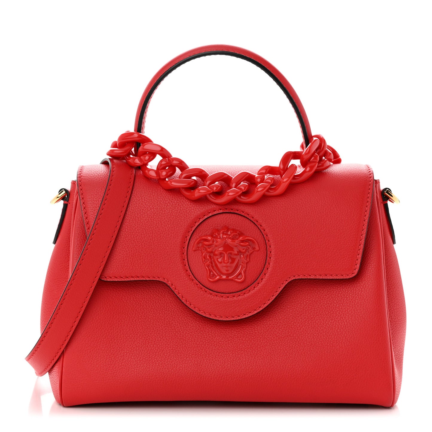 Calfskin Medium La Medusa Top Handle Handbag Red