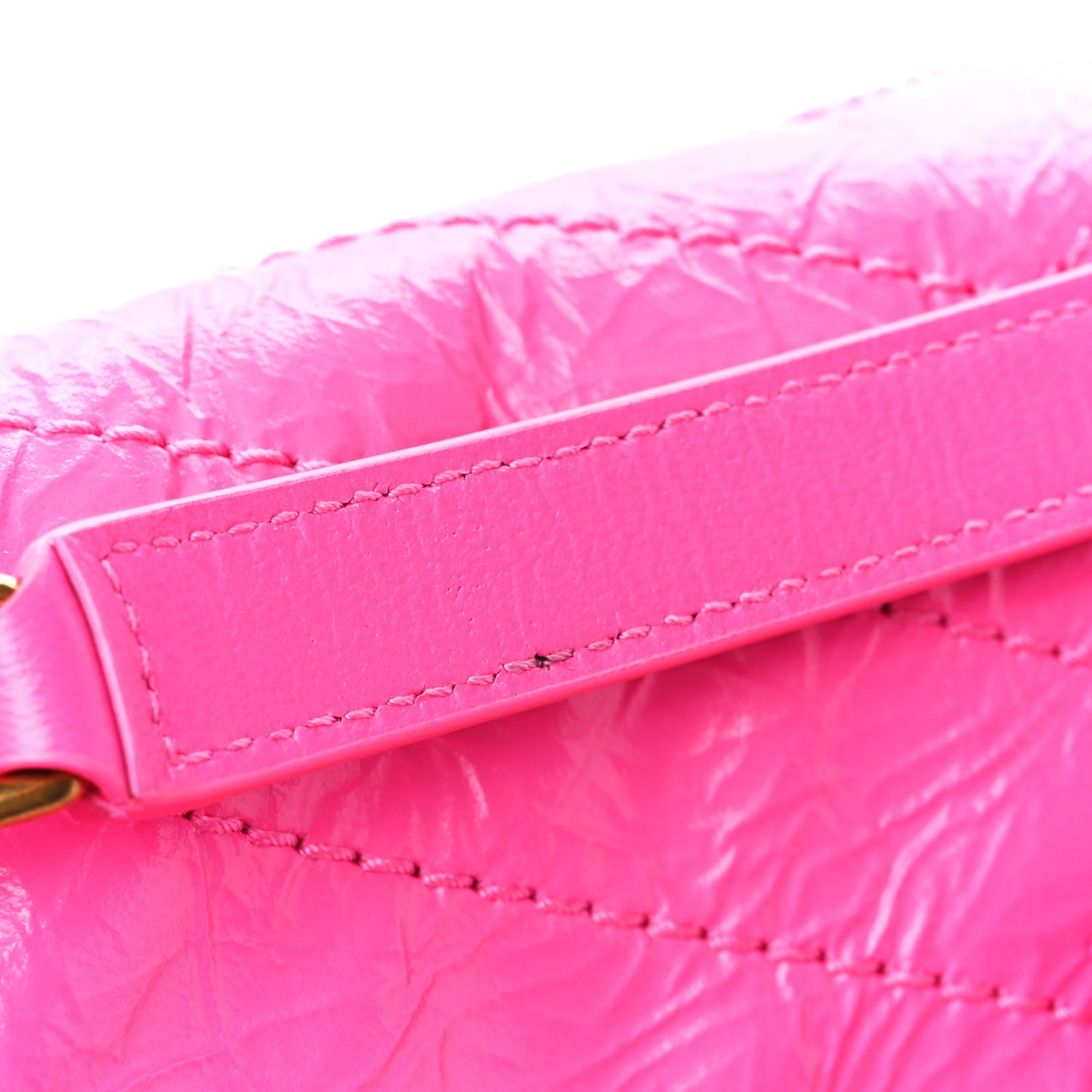 Crinkled Calfskin Matelasse Monogram Medium Niki Chain Satchel Rose Glow