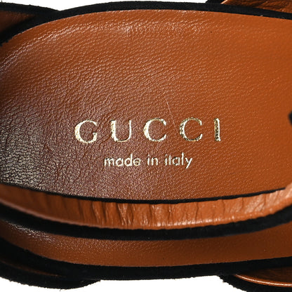 Gucci Suede Fringe Youma Platform Strap Sandals 40.5 Black 7 of 7