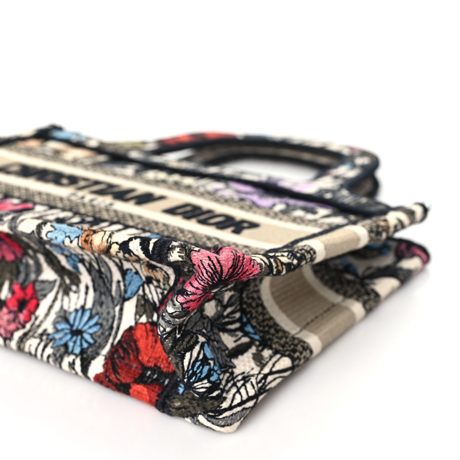 Christian Dior Canvas Embroidered Mille Fleurs Mini Book Tote Multicolor 10 of 11
