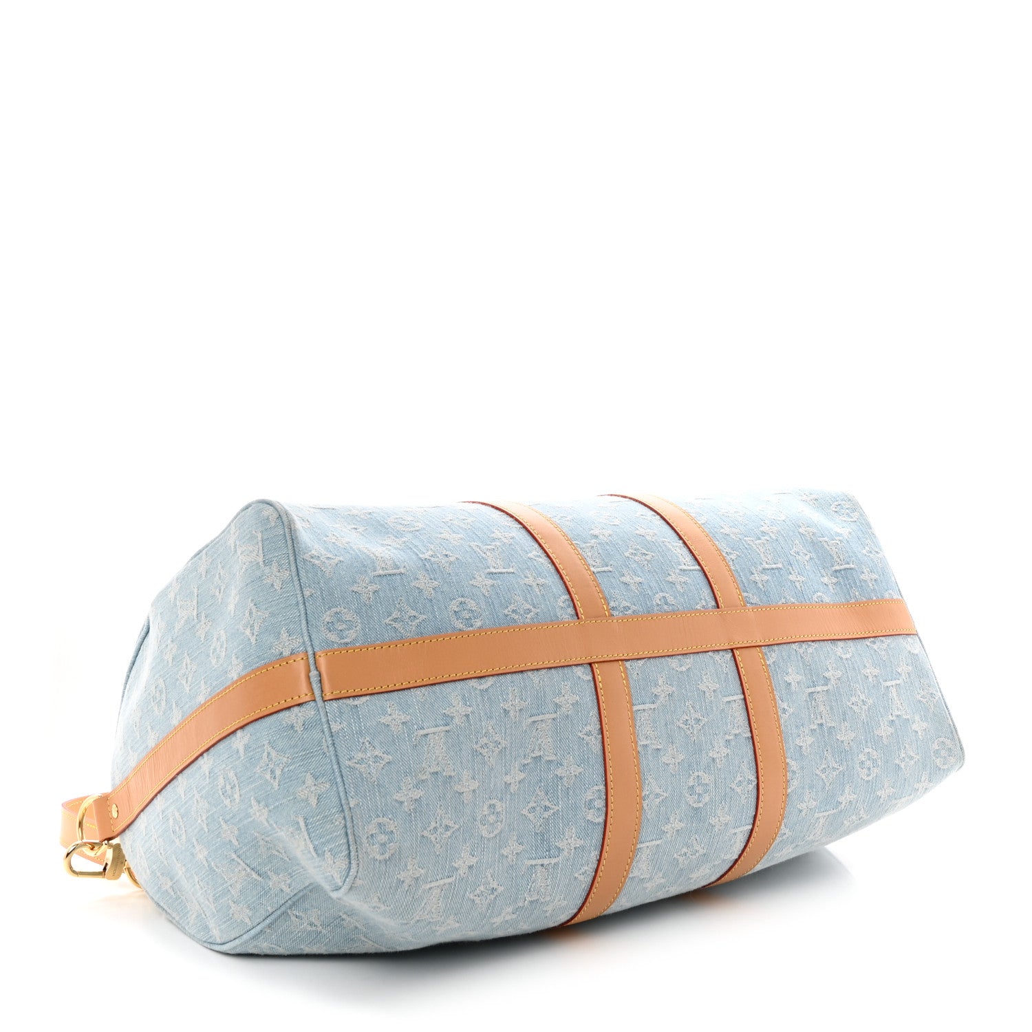 Louis Vuitton Denim Monogram Keepall Bandouliere 45 Sky Blue 3 of 8