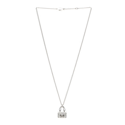 Hermes 18K White Gold Diamond Constance Amulettes Pendant Necklace 3 of 6