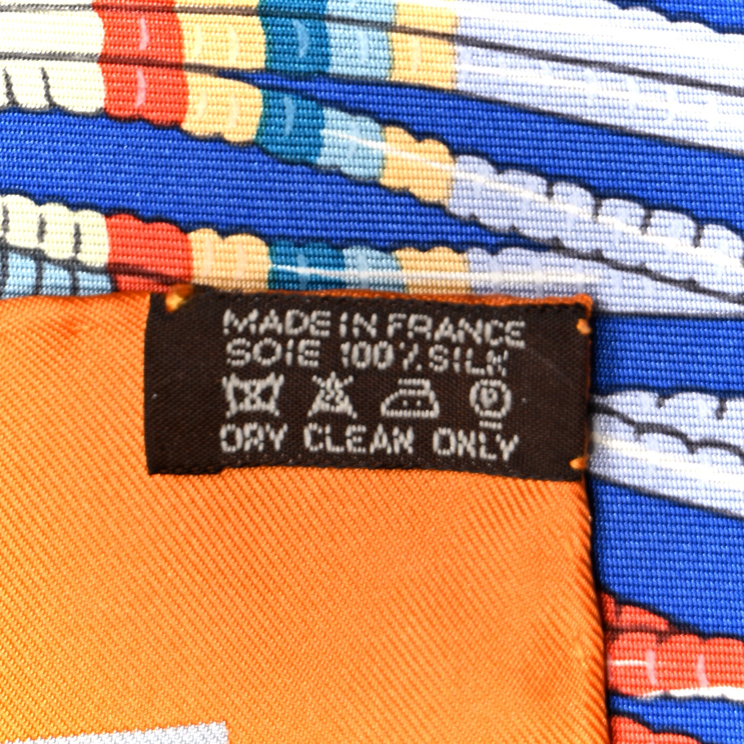 Hermes Silk Ceintures et Liens Scarf 90 Orange Blue Multicolor 2 of 5