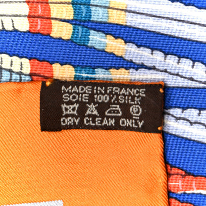Hermes Silk Ceintures et Liens Scarf 90 Orange Blue Multicolor 2 of 5