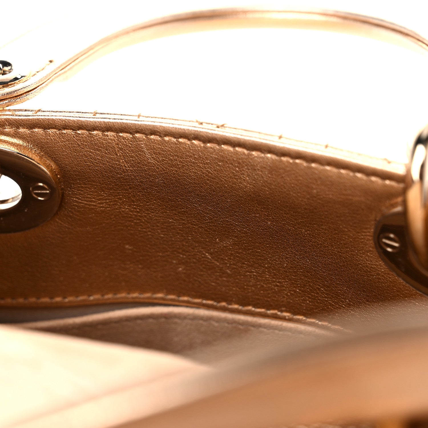 Christian Dior Metallic Calfskin Cannage Small My ABCDior Lady Dior Gold 9 of 14