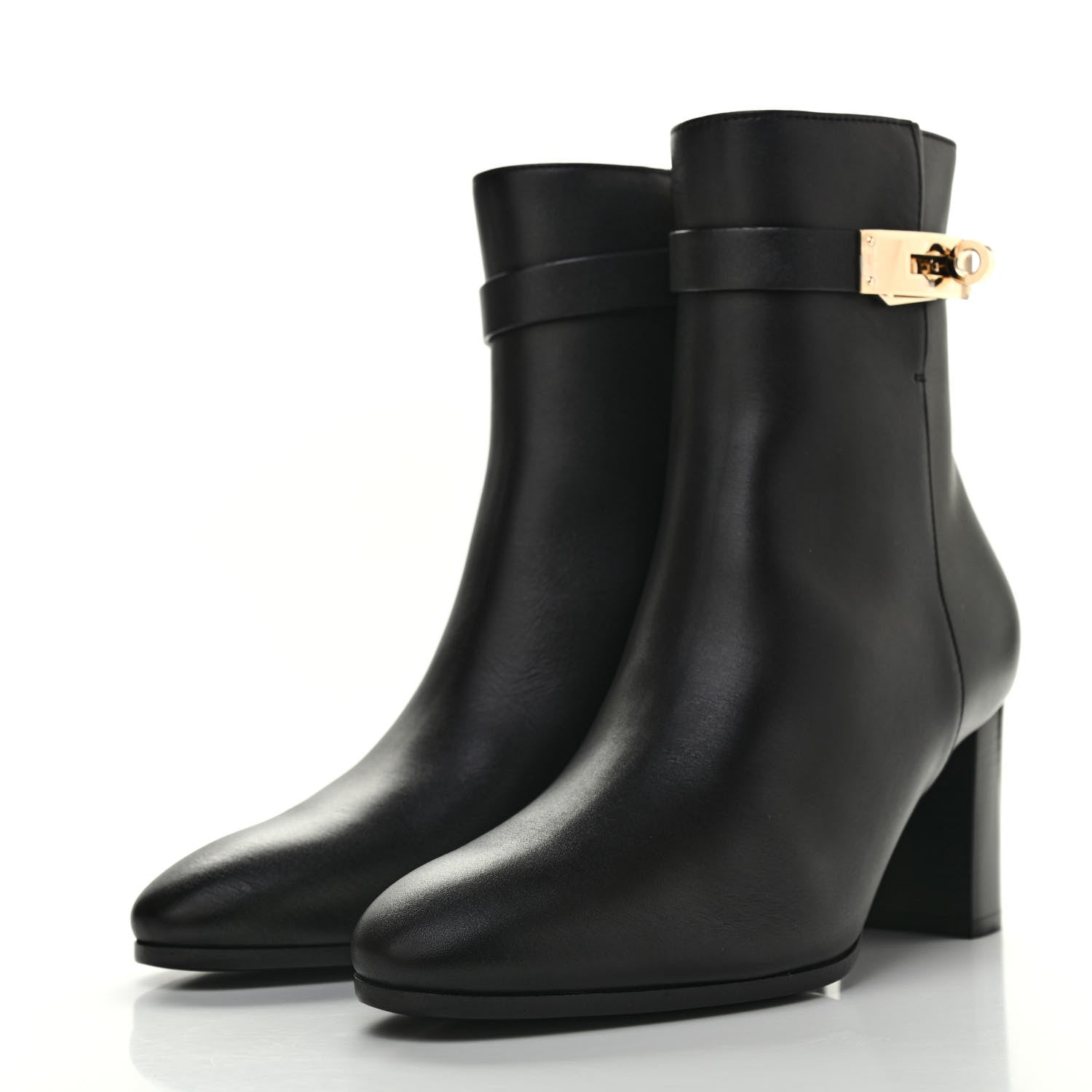 Hermes Calfskin Saint Germain Ankle Boots 37 Black 3 of 8