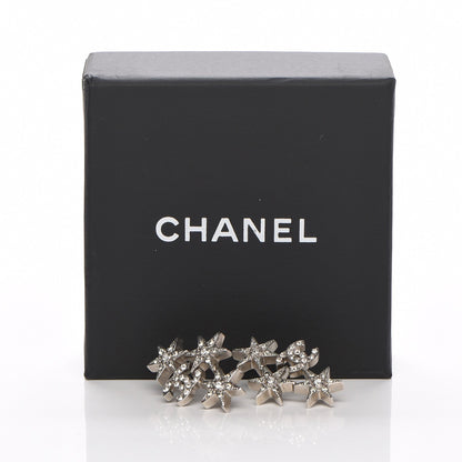 Chanel Crystal CC Star Earrings Silver 5 of 5