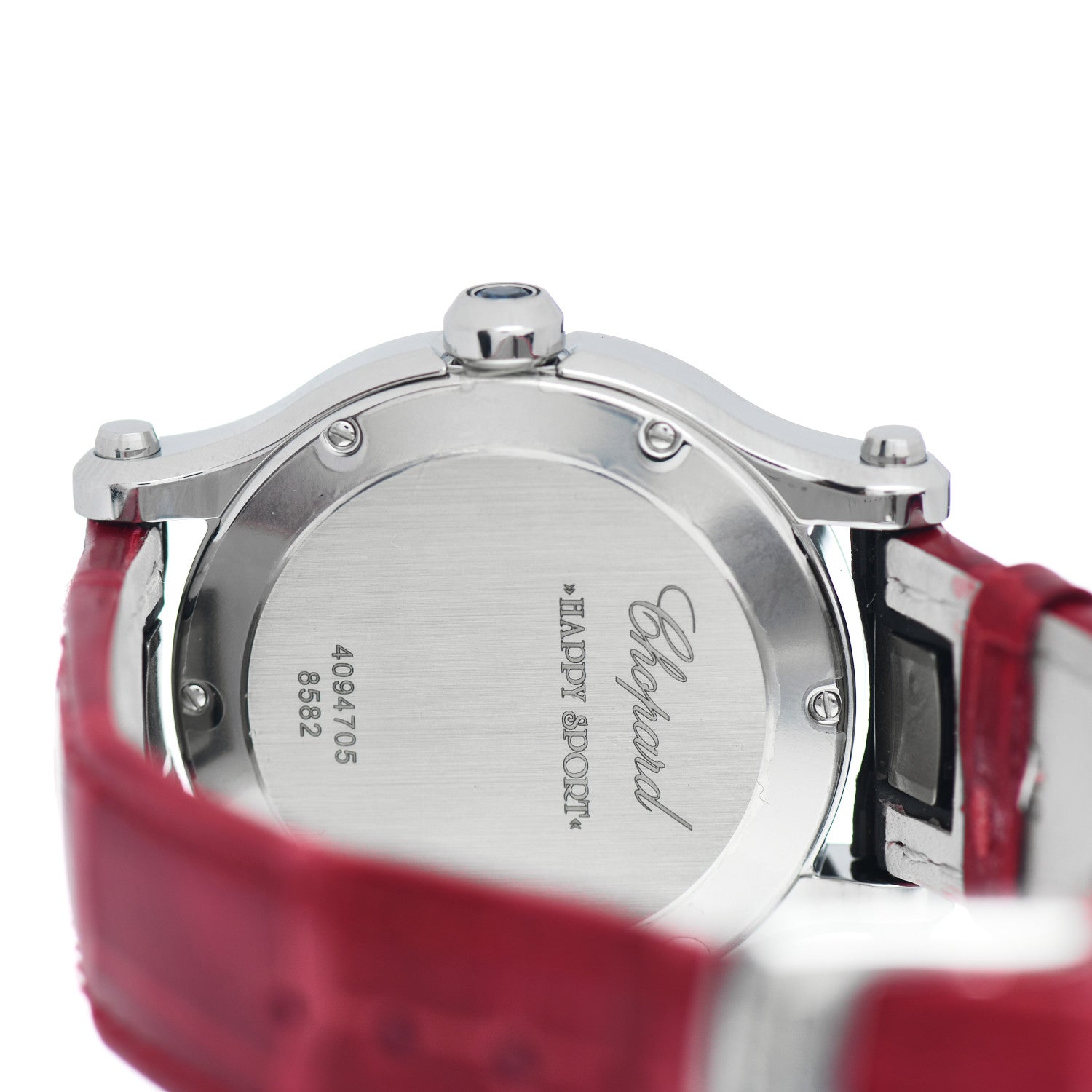 Chopard Stainless Steel Alligator Diamond Ruby 36mm Happy Sport Heart Quartz Watch 4 of 5
