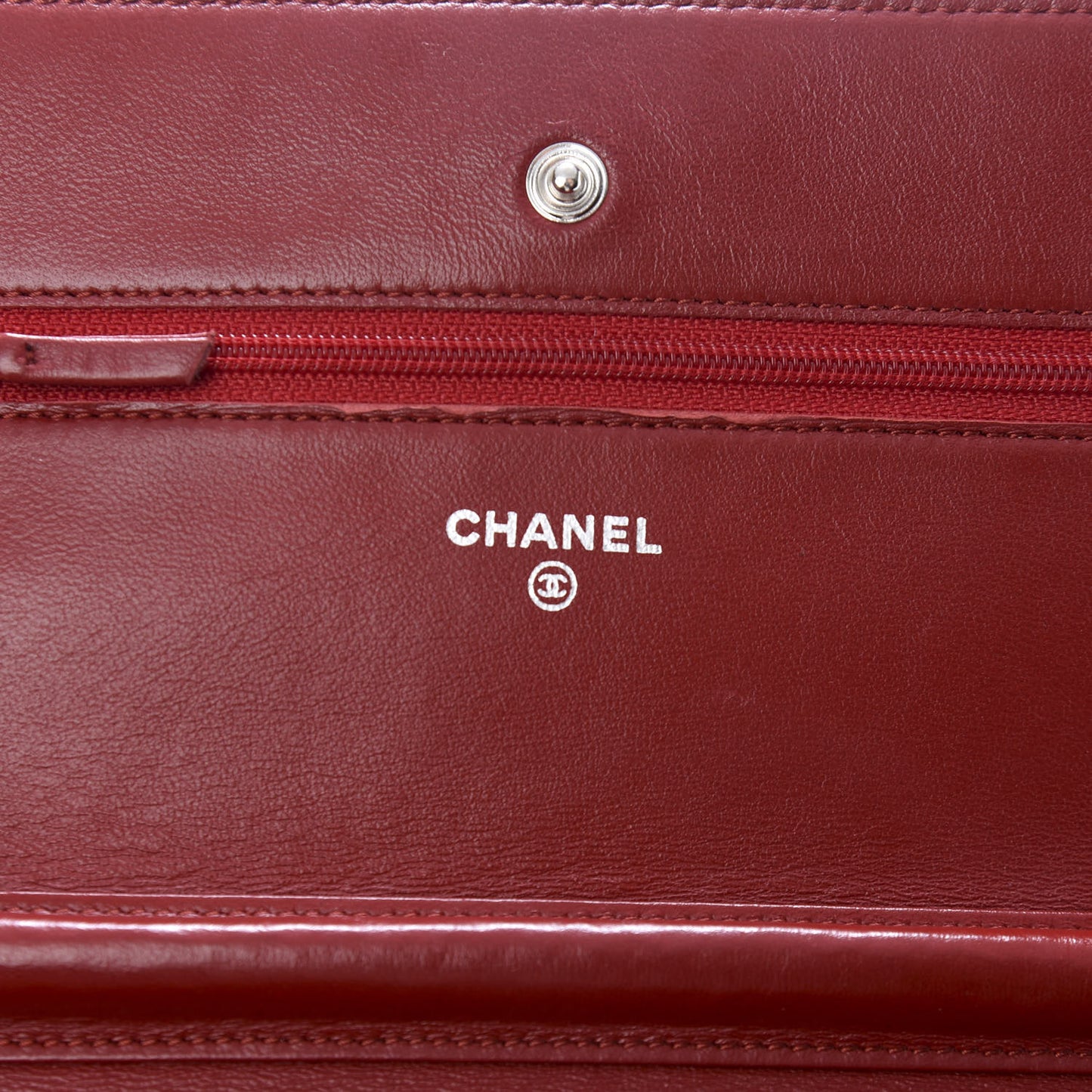 Lambskin Quilted Wallet On Chain WOC Red